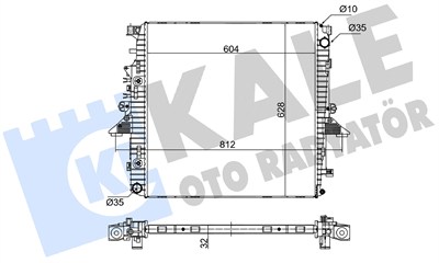 SU RADYATÖRÜ BRAZING LAND ROVER DISCOVERY III 4.0 4X4 05-09, 4.0 V6 4X4 04-09, 4.4 4X4 04-09, RANGE ROVER SPORT(605x634x32)