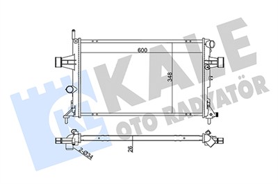 SU RADYATÖRÜ BRAZING OPEL ASTRA G-ZAFIRA A 1.4/1.6/1.8/2.2 16V 1.6 99 => (MT) 600X348X26 