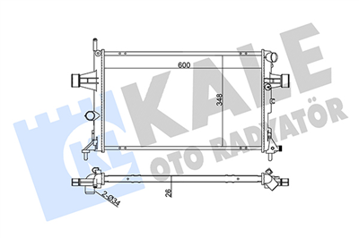 SU RADYATÖRÜ BRAZING OPEL ASTRA G-ZAFIRA A 1.4/1.6/1.8/2.2 16V 1.6 99 => (MT) 600X348X26 