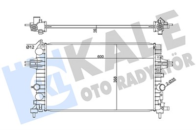 SU RADYATÖRÜ BRAZING OPEL ASTRA H 04 =>, ZAFIRA 05 => 1.6 1.8 (MT) (AC/NAC) 600X368X16 