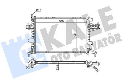 SU RADYATÖRÜ BRAZING OPEL CORSA C-COMBO-TIGRA 1.0 1.2 1.4 1.2/1.4 16V 00 => (MT) 538X348X22 