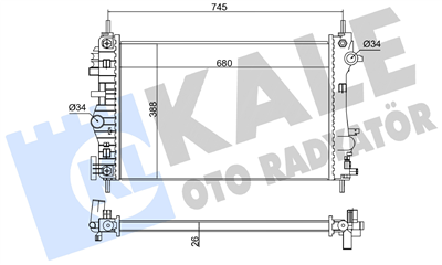 SU RADYATÖRÜ BRAZING OPEL INSIGNIA 2.0 TURBO (680x398x26) 