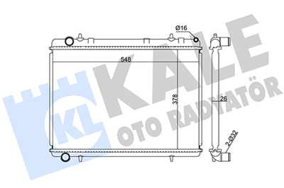 SU RADYATÖRÜ BRAZING PEUGEOT 307, CITROEN C4 1.6HDI 2.0 16V 04 => (MT) (AC/NAC) 378X548X26 