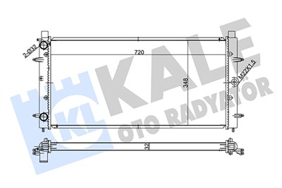 SU RADYATÖRÜ BRAZING VOLKSWAGEN TRANSPORTER IV 1.8 1.9D/TD 2.4 2.5TDI 92-03 (MT) (AC/NAC) 720X348X32 