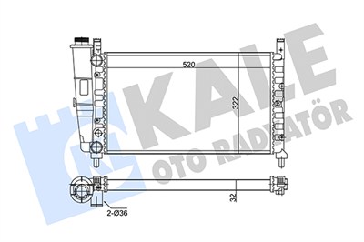SU RADYATÖRÜ FIAT UNO 70 1.4/1.5İE 1.6 88 => (MT) (NAC) MEKANİK 520X322X32 