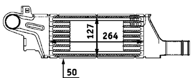 TURBO RADYATÖRÜ (INTERCOOLER) 264x127x50 OPEL CORSA C 1.7 DI 00-09, 1.7 DTI 00-09 