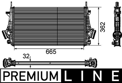 TURBO RADYATÖRÜ (INTERCOOLER) 665x362x32 OPEL INSIGNIA A 1.6-2.0 T 08-17, 2.8 V6 T 4X4 08-17 