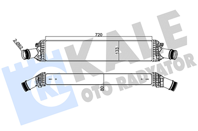 TURBO RADYATÖRÜ (INTERCOOLER) AL/PL/BRZ AUDI A4, A5, A6, A7, A8, Q5 2.7-3.0 TDI 08=>, PORSCHE MACAN (720X134X76) 