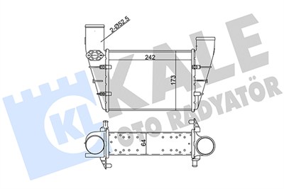 TURBO RADYATÖRÜ (INTERCOOLER) AL/PL/BRZ AUDI A4 1.8 T 95-00, 1.8 T QUATTRO 2.8 95-97, 1.9 TDI 95-00, VOLKSWAGEN PASSAT 1.8 T 96-00, 1.9 TDI 96-00 (240.8X166.2X67) 