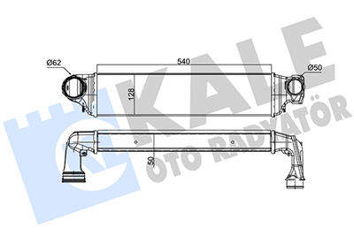 TURBO RADYATÖRÜ (INTERCOOLER) AL/PL/BRZ BMW 3 SERİSİ E46 99-05 (540x127x50) 