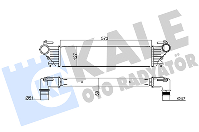 TURBO RADYATÖRÜ (INTERCOOLER) AL/PL/BRZ FIAT EGEA 1.4 16=>, 500 L 1.3 D MJET 12=>, 1.6 D MJET 12-18 