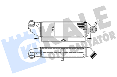 TURBO RADYATÖRÜ (INTERCOOLER) AL/PL/BRZ FORD TRANSIT 2.0 TDCI 02-06, 2.4 DI RWD 00-06, 2.4 DI 00-06, 2.4 TDE 04-06, 2.4 TDCI 04-06 (399x127x73) 