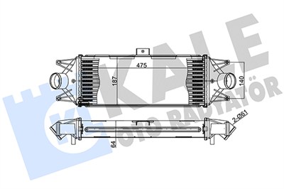TURBO RADYATÖRÜ (INTERCOOLER) AL/PL/BRZ IVECO DAILY III-IV-V ( 475x187x64 ) 