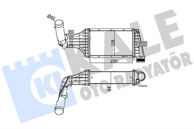 TURBO RADYATÖRÜ (INTERCOOLER) AL/PL/BRZ OPEL ASTRA G HB 1.7 DTI 16V 00-05, 2.0 DTI 16V 99-05, ZAFIRA A MPV 2.0 DTI 16V 00-05 ( 220x127x64 ) 