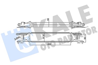 TURBO RADYATÖRÜ (INTERCOOLER) AL/PL/BRZ OPEL CORSA D 1.6 TURBO 06-14 450x97x52MM 