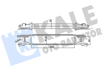 TURBO RADYATÖRÜ (INTERCOOLER) AL/PL/BRZ OPEL CORSA D 1.6 TURBO 06-14 450x97x52MM 
