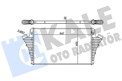 TURBO RADYATÖRÜ (INTERCOOLER) AL/PL/BRZ OPEL SIGNUM HB 2.0 16V TURBO 03-08, 2.2 DTI 03-04, VECTRA C 2.0 16V TURBO 03-08, 2.2 DTI 16V 02-04 (650x397.4x20) 