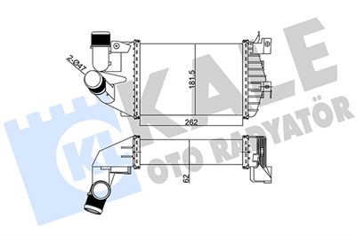 TURBO RADYATÖRÜ (INTERCOOLER) AL/PL/BRZ OPEL ASTRA H, GTC, ZAFIRA 262x181.5x62MM 