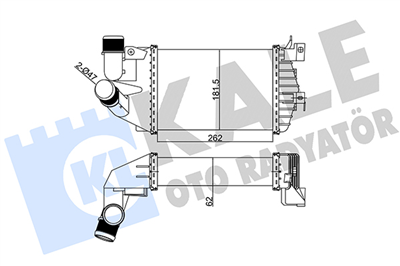 TURBO RADYATÖRÜ (INTERCOOLER) AL/PL/BRZ OPEL ASTRA H, GTC, ZAFIRA 262x181.5x62MM 