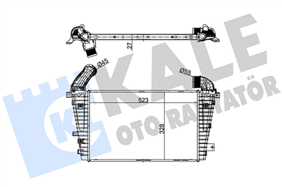 TURBO RADYATÖRÜ (INTERCOOLER) AL/PL/BRZ OPEL ASTRA H 1.7 CDTI 07-14 (523x328.6x27) 