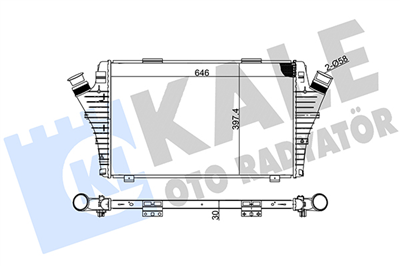 TURBO RADYATÖRÜ (INTERCOOLER) AL/PL/BRZ OPEL SIGNUM HB 1.9 CDTI 04-08, VECTRA1.9 CDTI 04-09, (650x397x.4x30) 