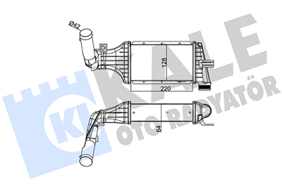TURBO RADYATÖRÜ (INTERCOOLER) AL/PL/BRZ OPEL ASTRA G HB 1.7 DTI 16V 00-05, 2.0 DTI 16V 99-05, ZAFIRA A MPV 2.0 DTI 16V 00-05 ( 220x127x64 ) 