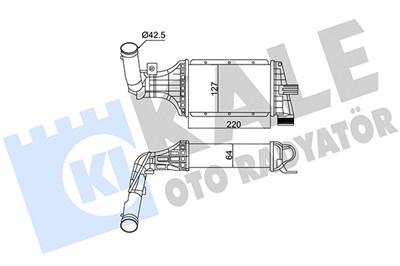 TURBO RADYATÖRÜ (INTERCOOLER) AL/PL/BRZ OPEL ASTRA G HB 1.7 DTI 16V 00-05, 2.0 DTI 16V 99-05, ZAFIRA A MPV 2.0 DTI 16V 00-05 (220x127x64) 