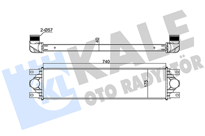 TURBO RADYATÖRÜ (INTERCOOLER) AL/PL/BRZ RENAULT MASTER II 2.5 DCI 03=>, OPEL MOVANO 2.5 CDTI 07=> (738x175,3x40) 