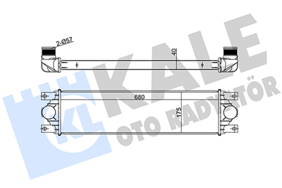 TURBO RADYATÖRÜ (INTERCOOLER) AL/PL/BRZ RENAULT MASTER II 2.5 DCI 01=>, 2.8 DTI 98-01, OPEL MOVANO 2.5 DTI 01=>, 2.8 DTI 98-01 678x175,3x40MM 