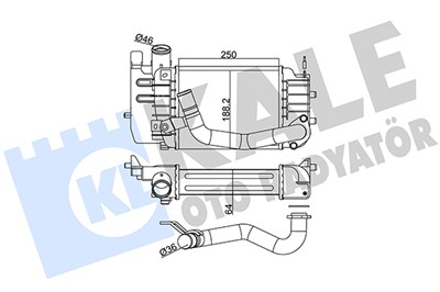 TURBO RADYATÖRÜ (INTERCOOLER) AL/PL/BRZ TOYOTA URBAN CRUISER 1.4 D-4D 09-14, VERSO S 1.4 D4-D 10-16 