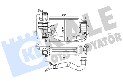 TURBO RADYATÖRÜ (INTERCOOLER) AL/PL/BRZ TOYOTA URBAN CRUISER 1.4 D-4D 09-14, VERSO S 1.4 D4-D 10-16 