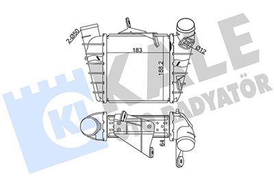 TURBO RADYATÖRÜ (INTERCOOLER) AL/PL/BRZ VOLKSWAGEN POLO, SEAT CORDOBA, SKODA FABIA 1.4-1.9 TDI 02=> 200X202X62MM 