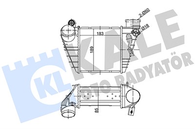 TURBO RADYATÖRÜ (INTERCOOLER) AL/PL/BRZ VOLKSWAGEN GOLF IV , BORA , AUDİ A3 , SKODA OCTAVIA , SEAT TOLEDO , LEON 1.9 TDI 183X189.5X85MM 