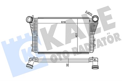 TURBO RADYATÖRÜ (INTERCOOLER) AL/PL/BRZ VOLKSWAGEN CADDY , GOLF V , JETTA , AUDI A3, SEAT LEON, SKODA OCTAVIA, 1.8-2.0 TFSI 1.9-2.0 TDI 615X406.6X32MM 