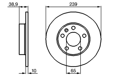 (Ü.K) FREN DİSKİ ARKA 5 BİJON 239 MM VW GOLF III 1.9 TDI VARIANT SYNCRO 94-97,GOLF III 1.8 VARIANT SYNCRO 94-97, GOLF III 2.9 VARIANT VR6 SYNCRO 94-99 