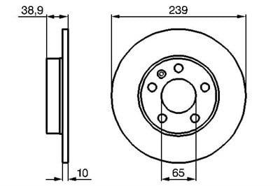 (Ü.K) FREN DİSKİ ARKA 5 BİJON 239 MM VW GOLF III 1.9 TDI VARIANT SYNCRO 94-97,GOLF III 1.8 VARIANT SYNCRO 94-97, GOLF III 2.9 VARIANT VR6 SYNCRO 94-99 