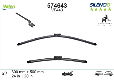 VALEO SİLENCİO X-TRM FLAT BLADE VM443 (X2) (600+500 MM) AUDI A5 / S5 