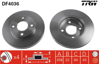VFREN DİSKİ ÖN HAVA KANALLI,BOYALI, 4 BİJON, 258 MM FORD FİESTA IV 1.0 İ 96-02, 1.25 İ 16V 95-02, 1.3 İ 95-02, 1.4 İ 16V 96-02, 1.8 D 95-00, FOCUS 1.8 TDCİ 01-04, 1.8-2.0 16V 98-04, FUSION 1.25 04-12, 1.4 02-12, 1.6 02-08, 1.4 TDCİ 02-12, 1.6 TDCİ 04