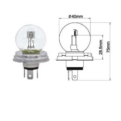 (X) AMPÜL 24V 45/40W P45-T ÜÇ FİŞLİ FAR 