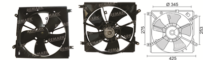 (x) FAN MOTORU RFM1750 12V TOYOTA RAV4 2001>2003 