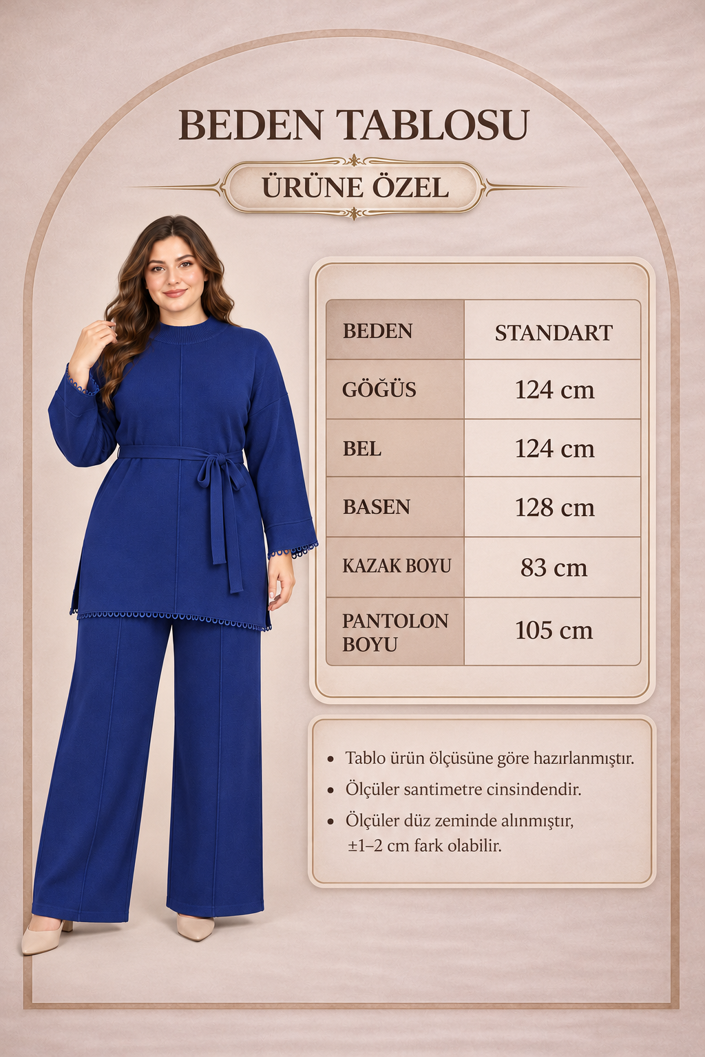 Büyük Beden Bağlamalı Triko Takım Lacivert