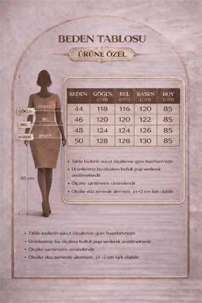 Asimetrik Kesim Müslin Kumaş Çizgili Büyük Beden Vizon Tunik