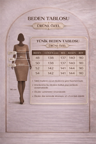 Büyük Beden İki İplik Tunik Mavi