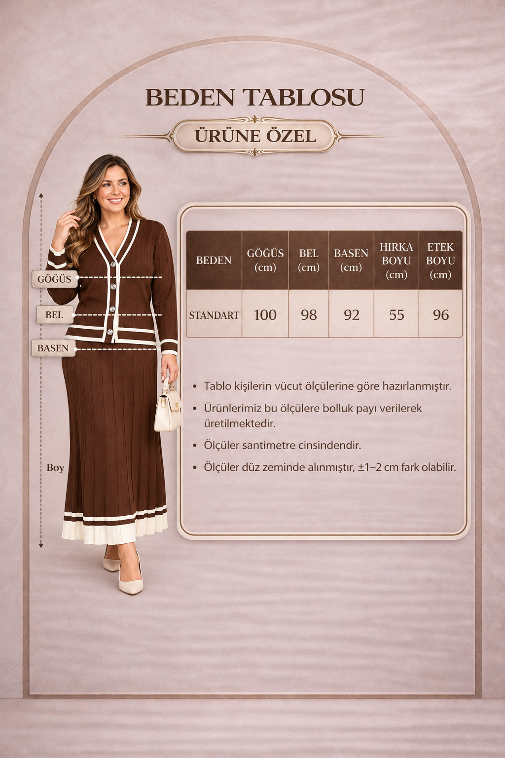 Büyük Beden Triko Çizgili Düğmeli Takım Siyah