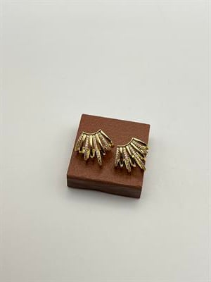 Çoklu Görünümlü Taşlı Küpe 14K Gold 2cm