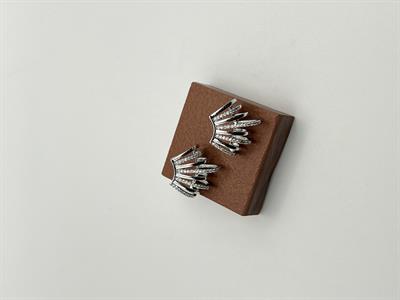 Çoklu Görünümlü Taşlı Suyolu Küpe Silver 2cm