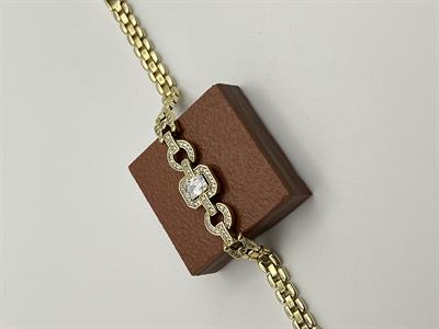 Xuping 14K Gold Baget Taşlı  Vip Bileklik (17+2)