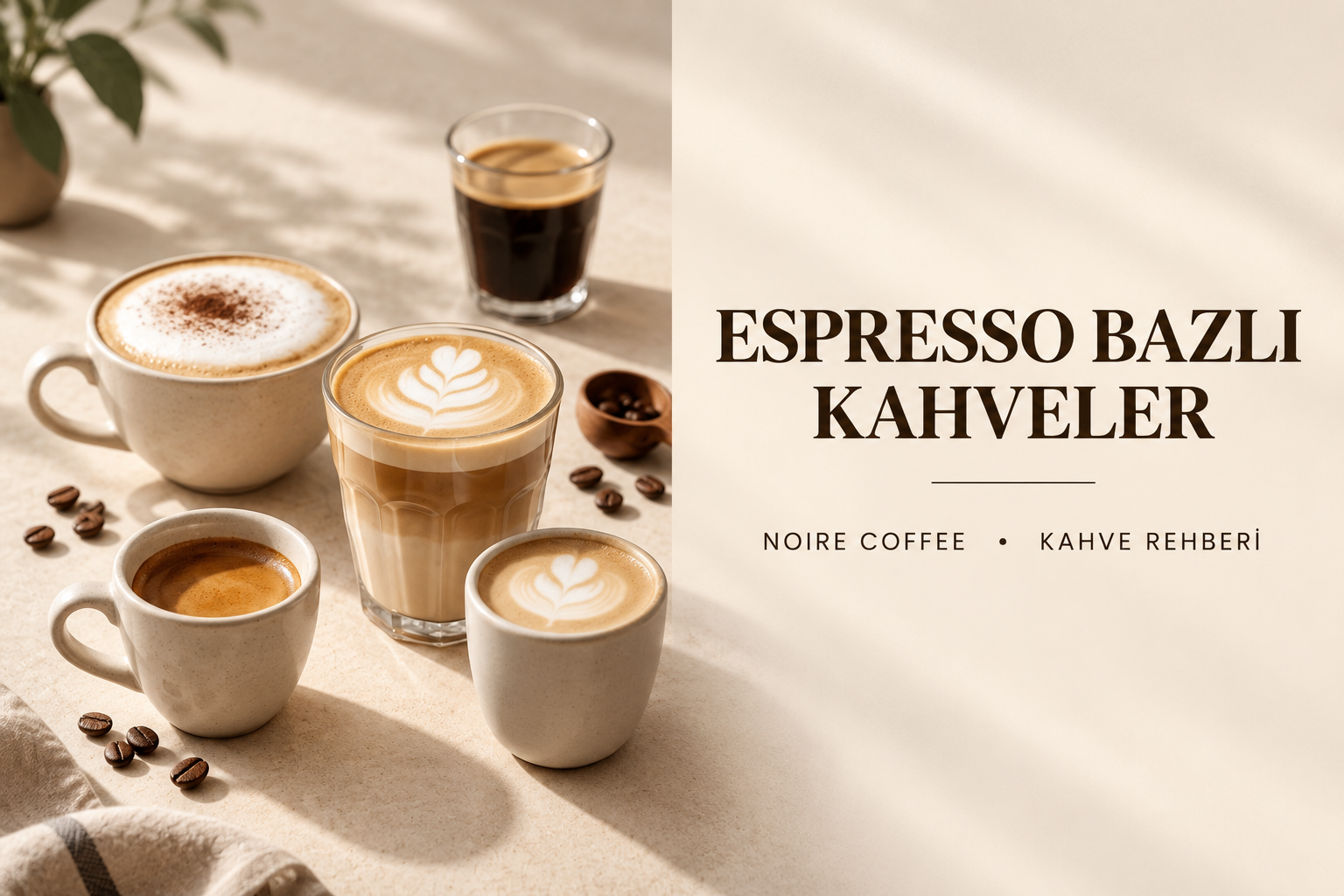 Espresso bazlı kahveler latte cappuccino flat white ve americano