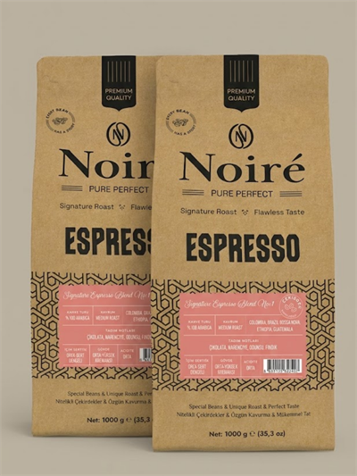 

2'li Set Noire Signature Espresso Blend №1 1 KG Çekirdek Kahve %100 Arabica Yüksek Crema Yoğun Aroma