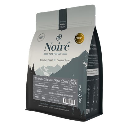 Noire Colombia Supremo Huila Decaf Çekirdek Kahve 250g %100 Arabica Single Origin Kafeinsiz